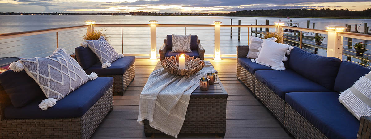 Deck-Post-Lights-TimberTech-Coastline-Vintage-Collection-AZEK-MAX-Decking-Illuminated-Bayside-Deck-Hero