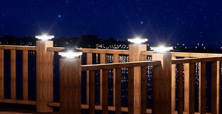 solar fence cap lights