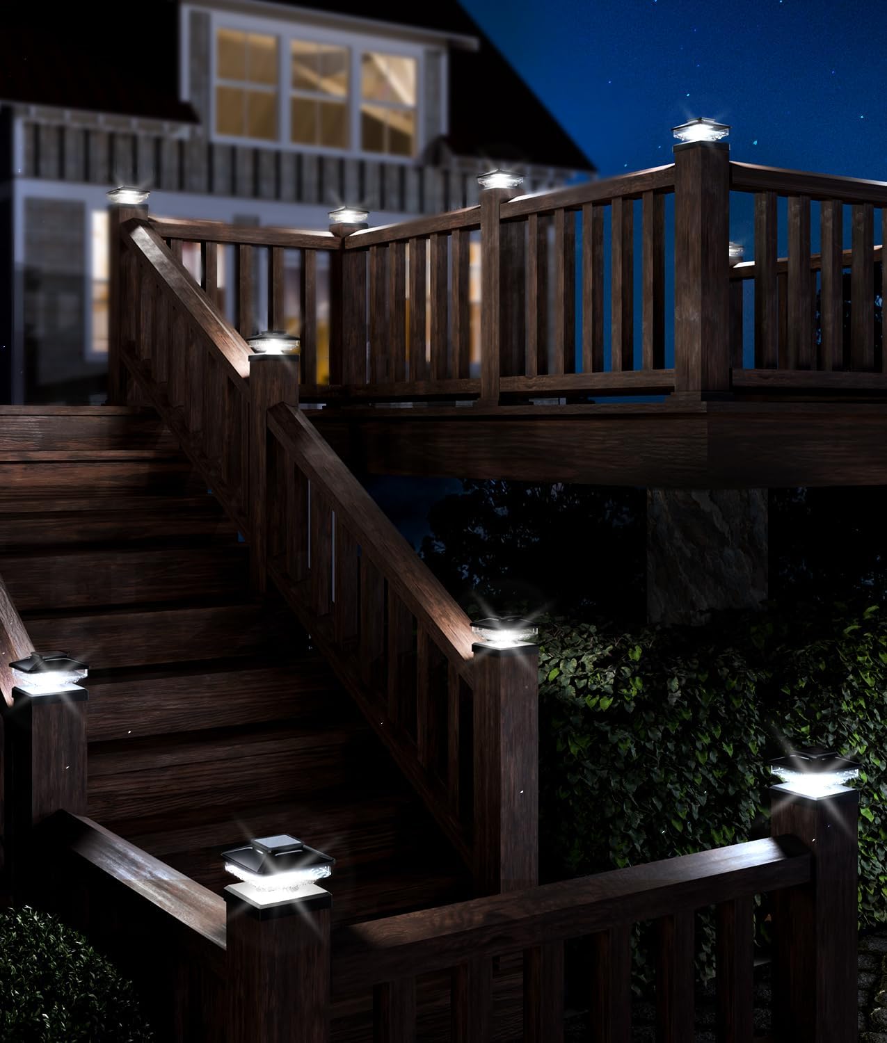 outdoor fence post lights