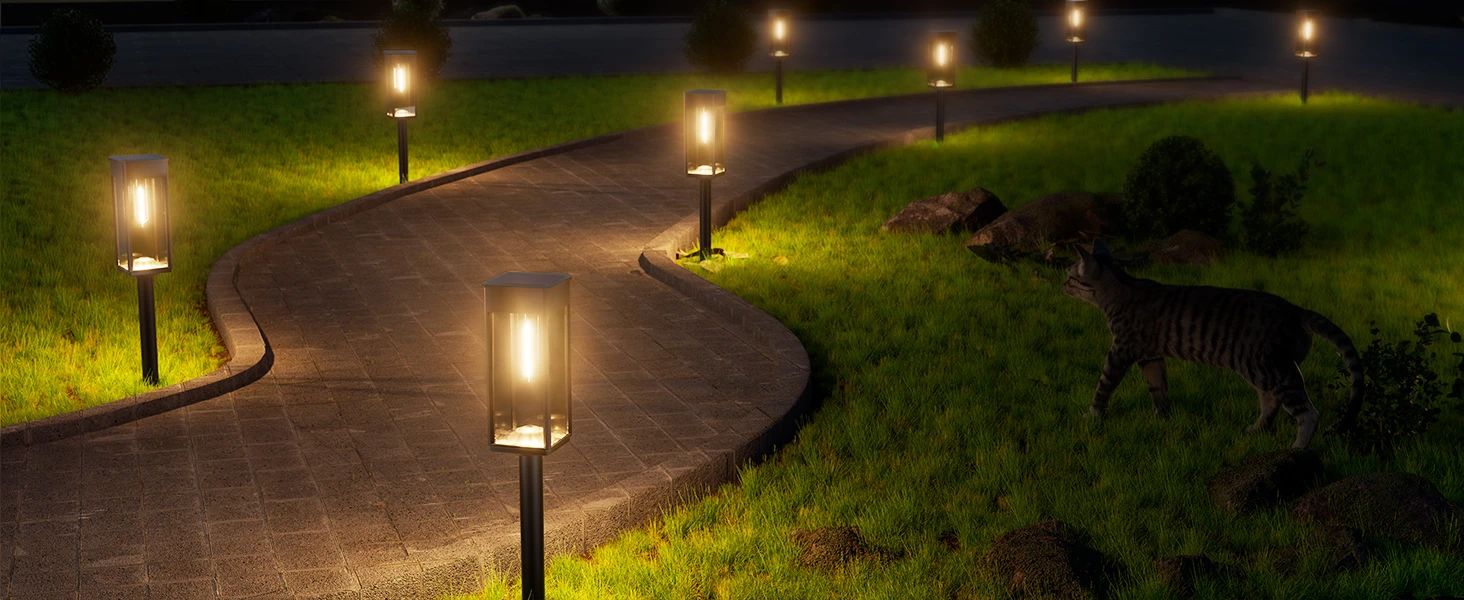 flat solar pathway lights
