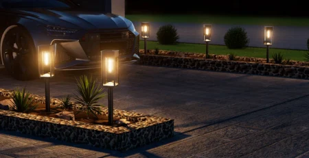 lighted driveway ideas