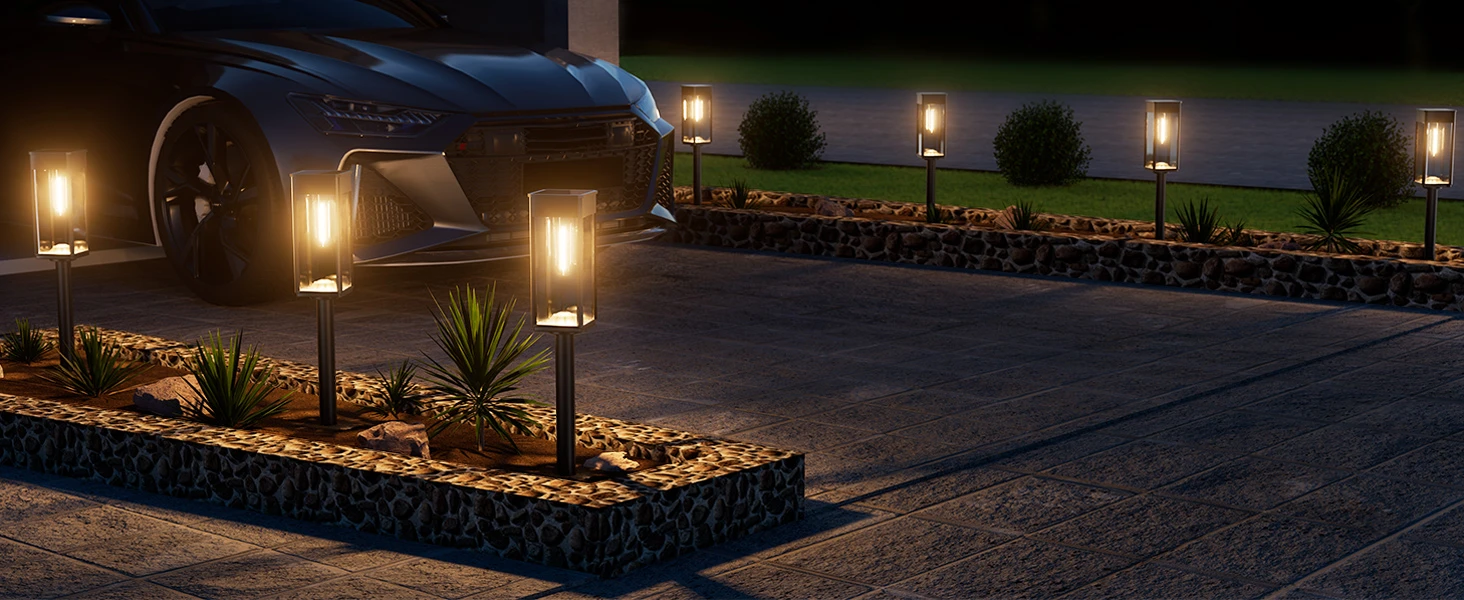 lighted driveway ideas
